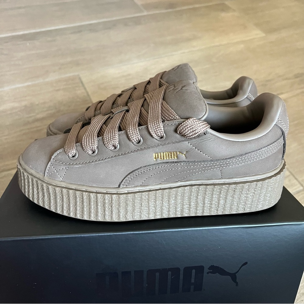 Puma Fenty Platform Sneakers in Taupe Brown - Picture 3 of 10